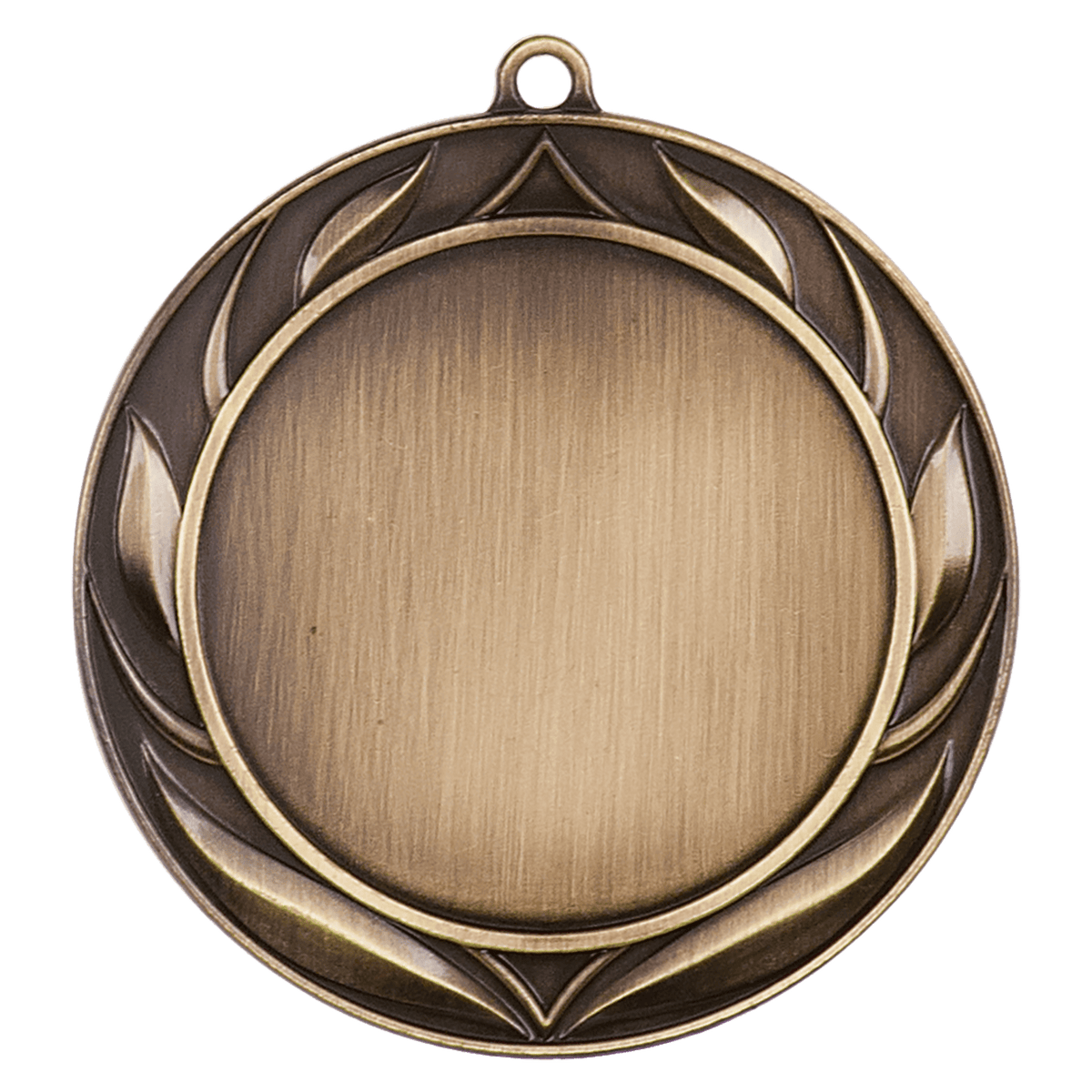 2 3/4" Antique Gold Wreath 2" Insert Holder Medal w/ribbon