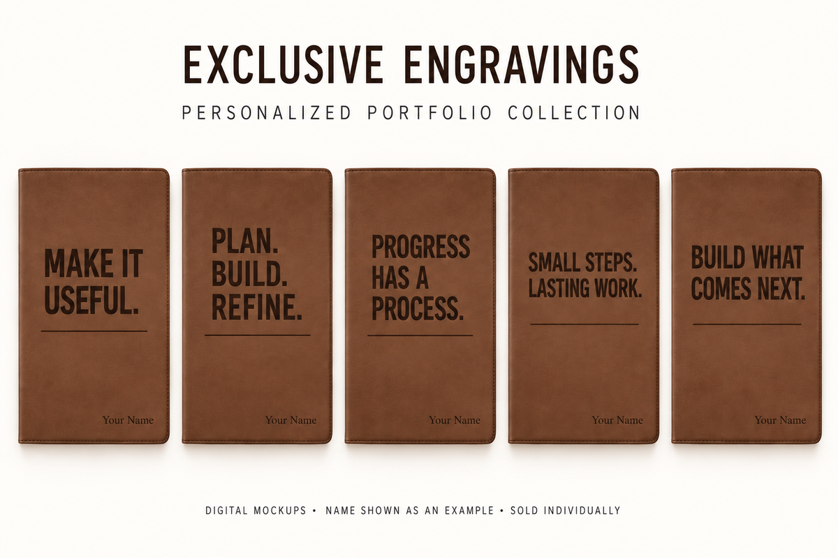 Small Steps Lasting Work Personalized Leatherette Portfolio