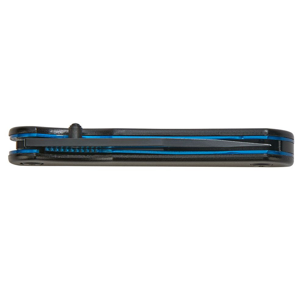 Black Pocket Knife with Blue Accents, 4"