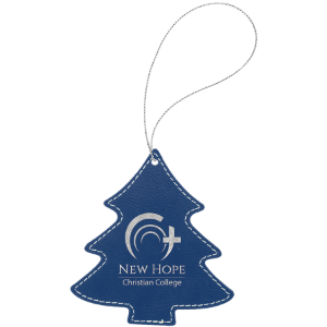 Leatherette Tree Ornament with Gold String
