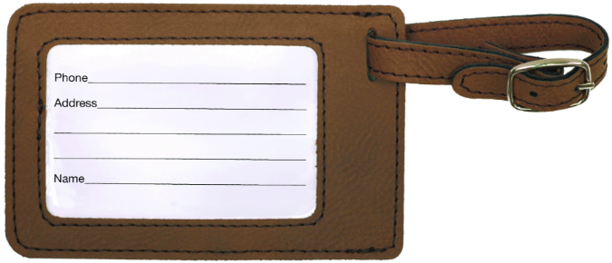 Leather Luggage Tag (Light/Dark Brown)