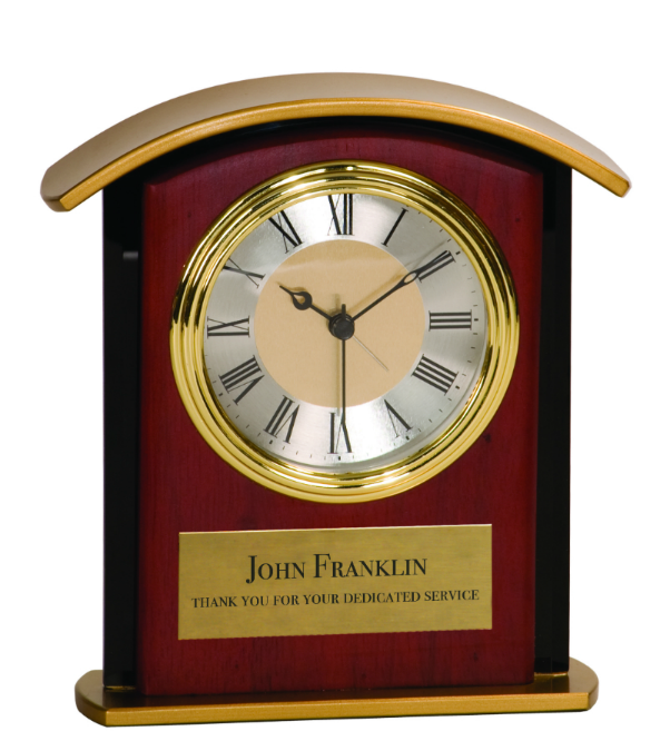 Mahogony Finish Gold Top Clock