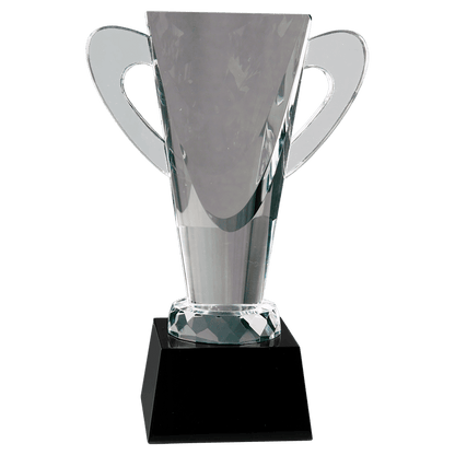 9" Crystal Cup on Black Pedestal Base