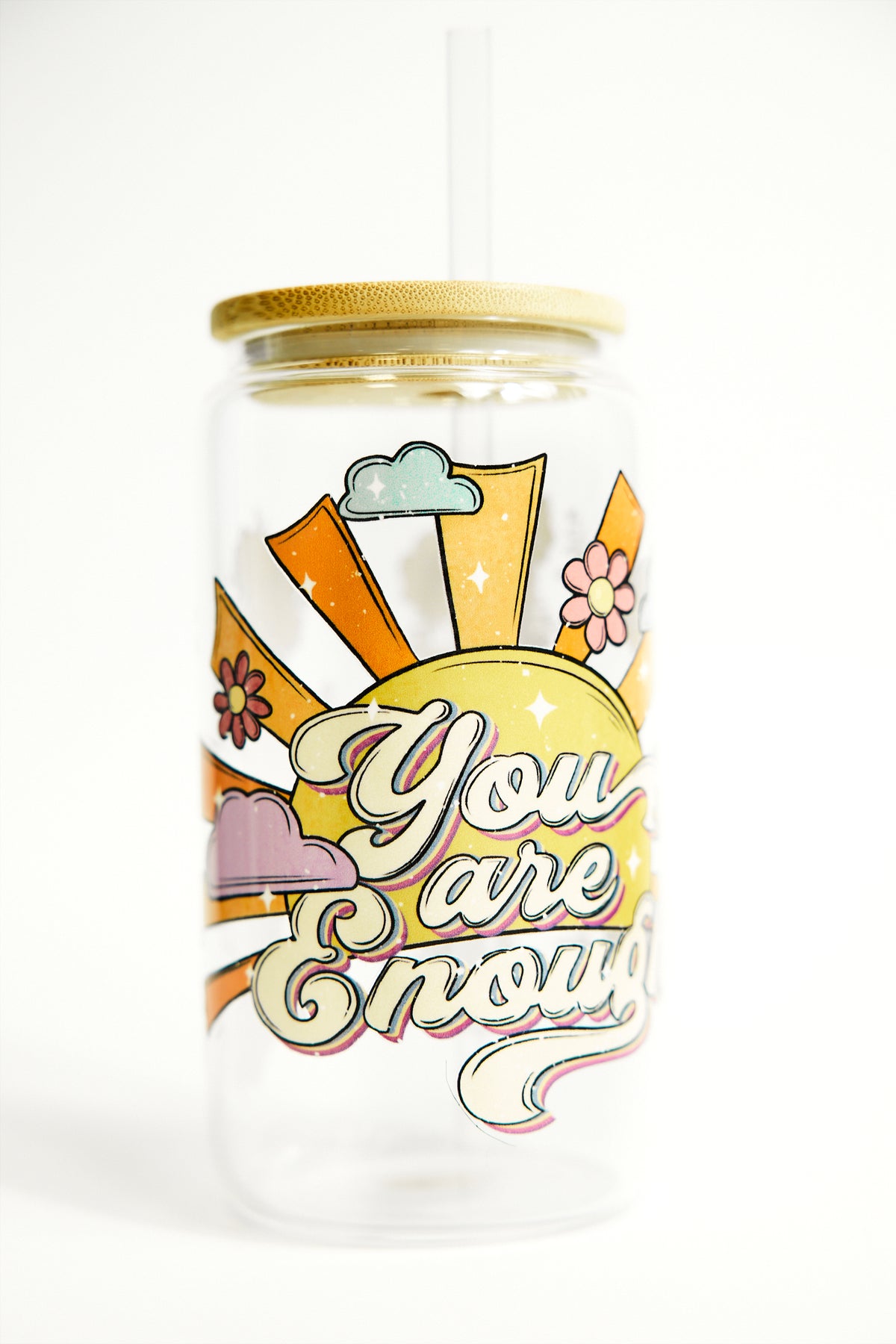 Chic Quote Glasses with Bamboo Lid