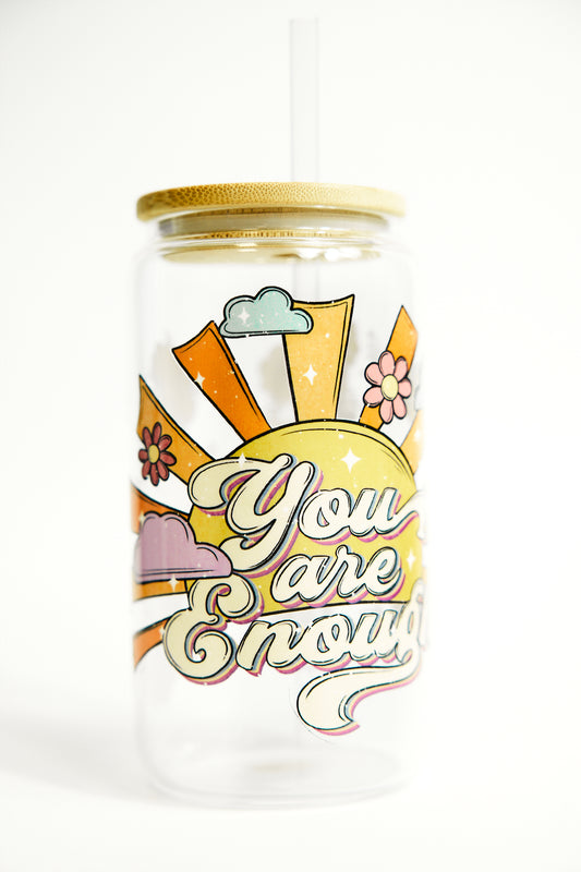 Chic Quote Glasses with Bamboo Lid