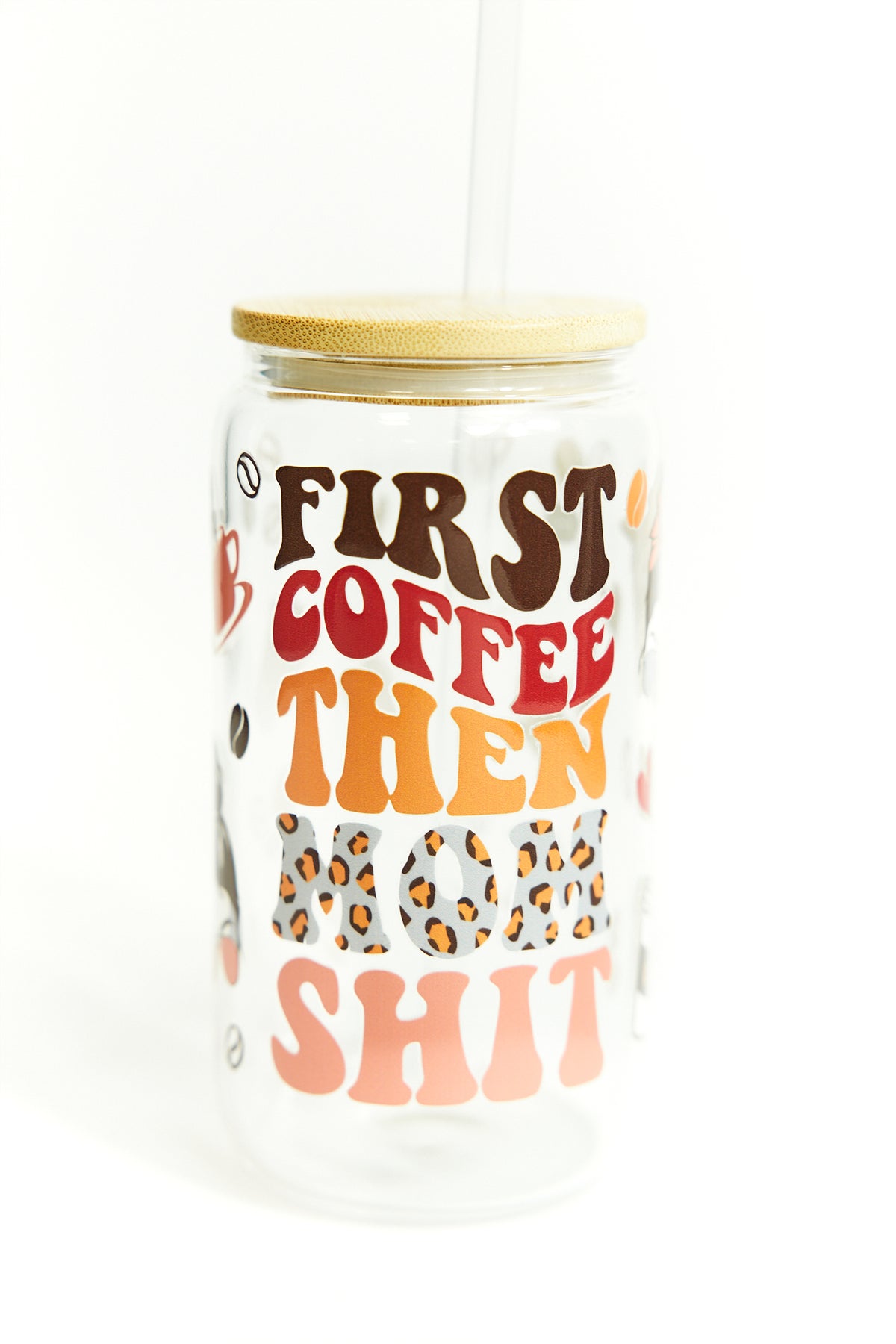 Chic Quote Glasses with Bamboo Lid