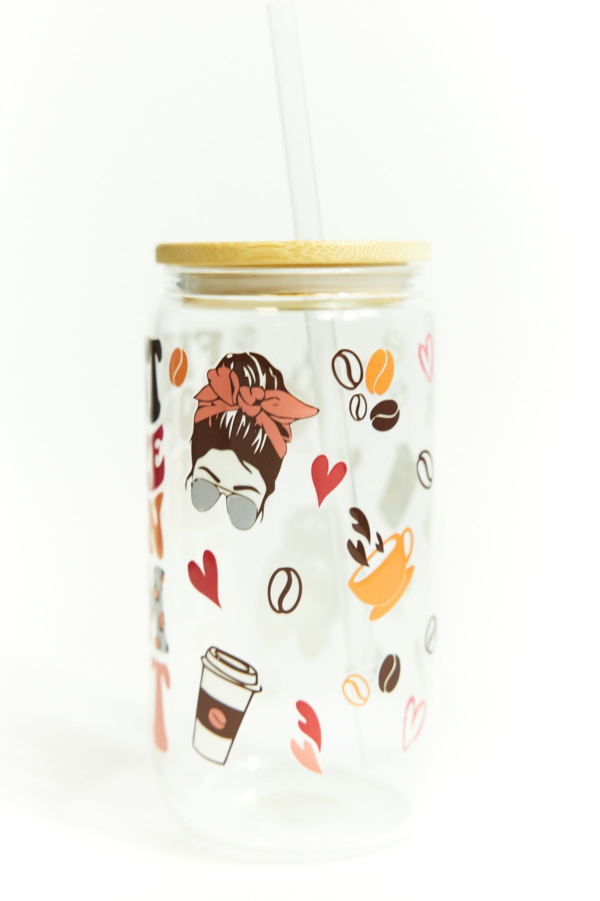 Chic Quote Glasses with Bamboo Lid