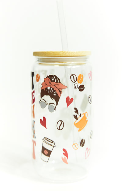 Chic Quote Glasses with Bamboo Lid