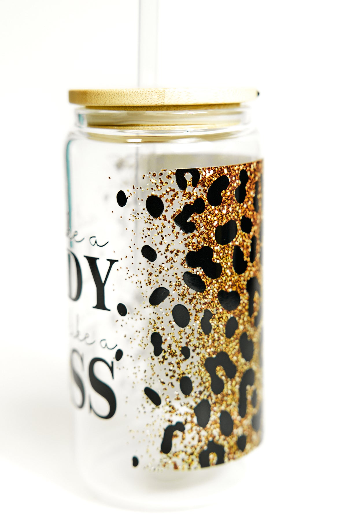 Chic Quote Glasses with Bamboo Lid