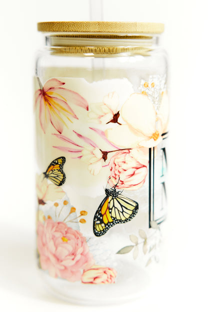 Chic Quote Glasses with Bamboo Lid