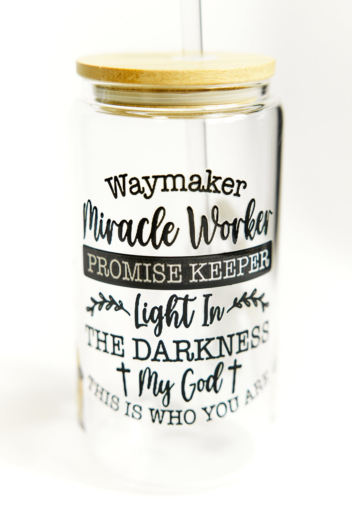 Chic Quote Glasses with Bamboo Lid