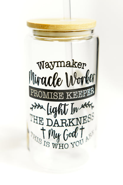Chic Quote Glasses with Bamboo Lid