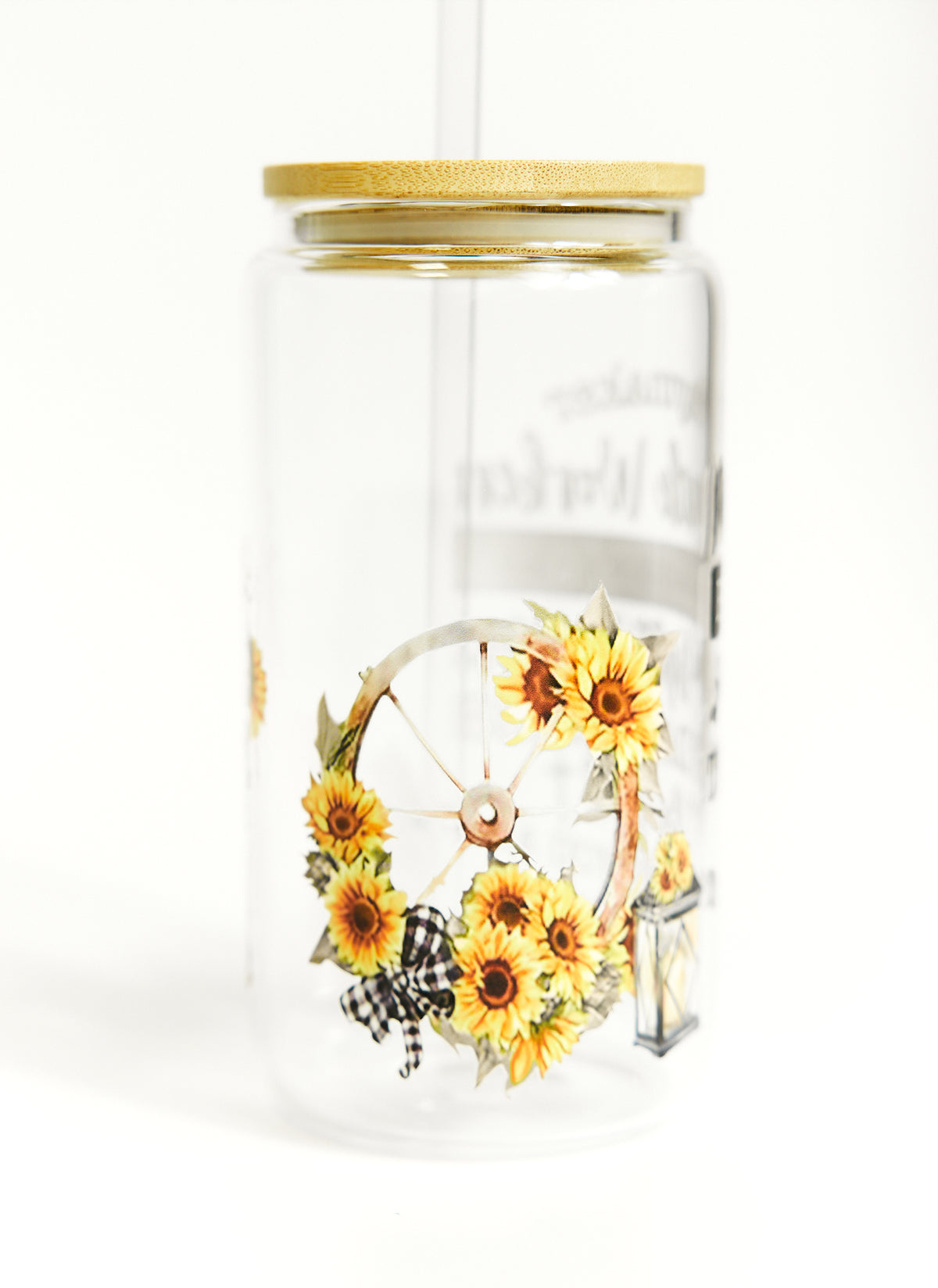 Chic Quote Glasses with Bamboo Lid
