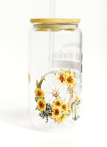 Chic Quote Glasses with Bamboo Lid