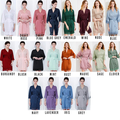 Silk Robes, Bridesmaid Robes, Bridal Party Robes: Adult / Adult Aqua