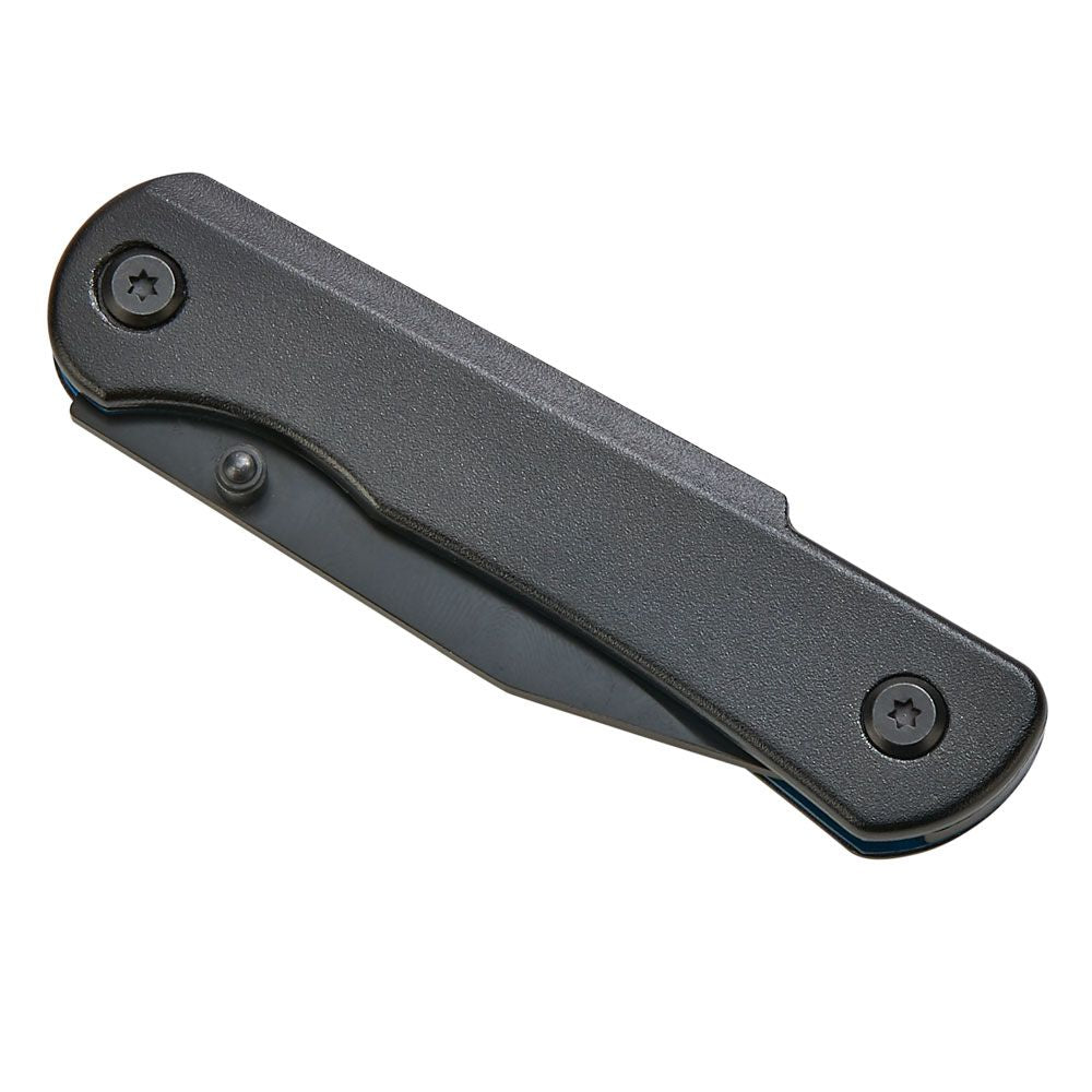 Black Pocket Knife with Blue Accents, 4"