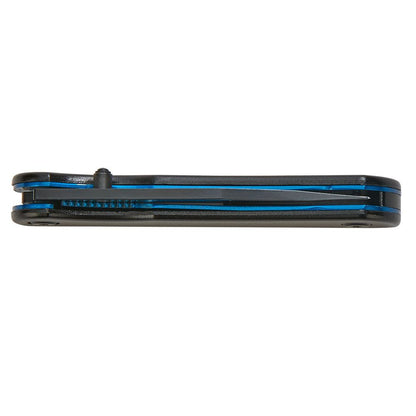 Black Pocket Knife with Blue Accents, 4"