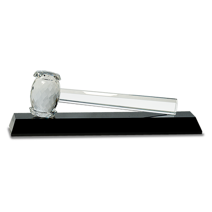 Crystal Gavel on Black Base Award 13 7/8" x 4 1/4"