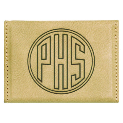 Hard Light Brown Leather Business Card Holder