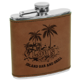 6 oz Leatherette Stainless Steel Flask