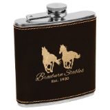 6 oz Leatherette Stainless Steel Flask