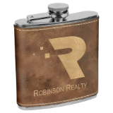 6 oz Leatherette Stainless Steel Flask
