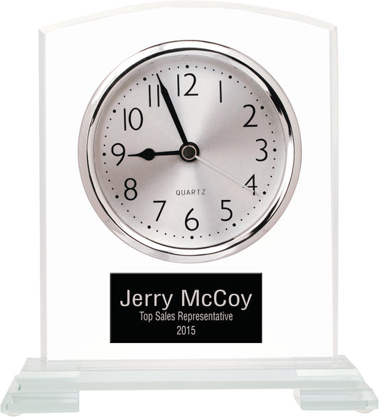 Square Glass Arch Clock
