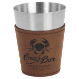 Leatherette Sleeved Shot Glass