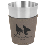 Leatherette Sleeved Shot Glass