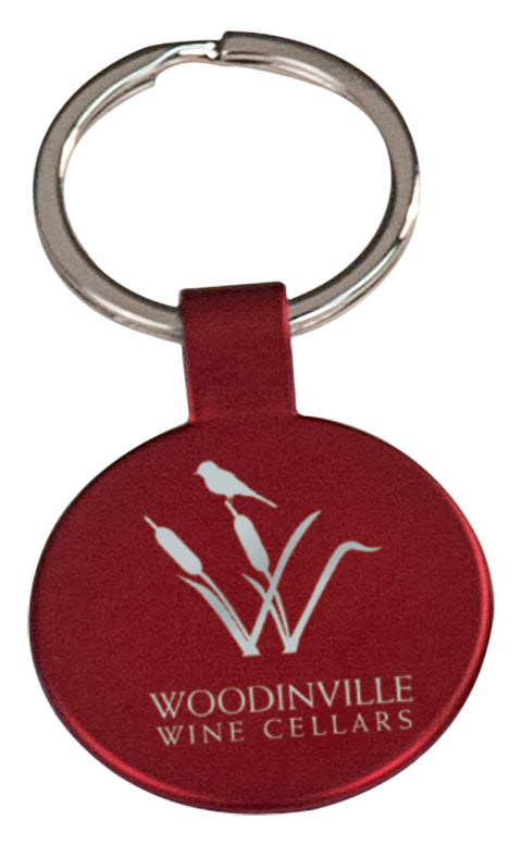 Round Metal Keychain red