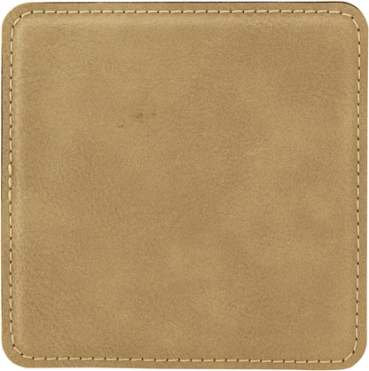 Light Brown Square Leatherette Coaster