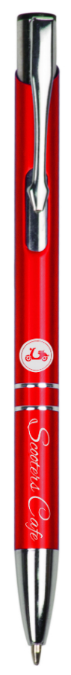 Gloss Red Pen with Silver Trim