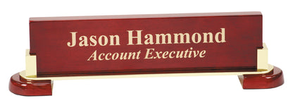 Rosewood Piano Finish & Metal Name Bar