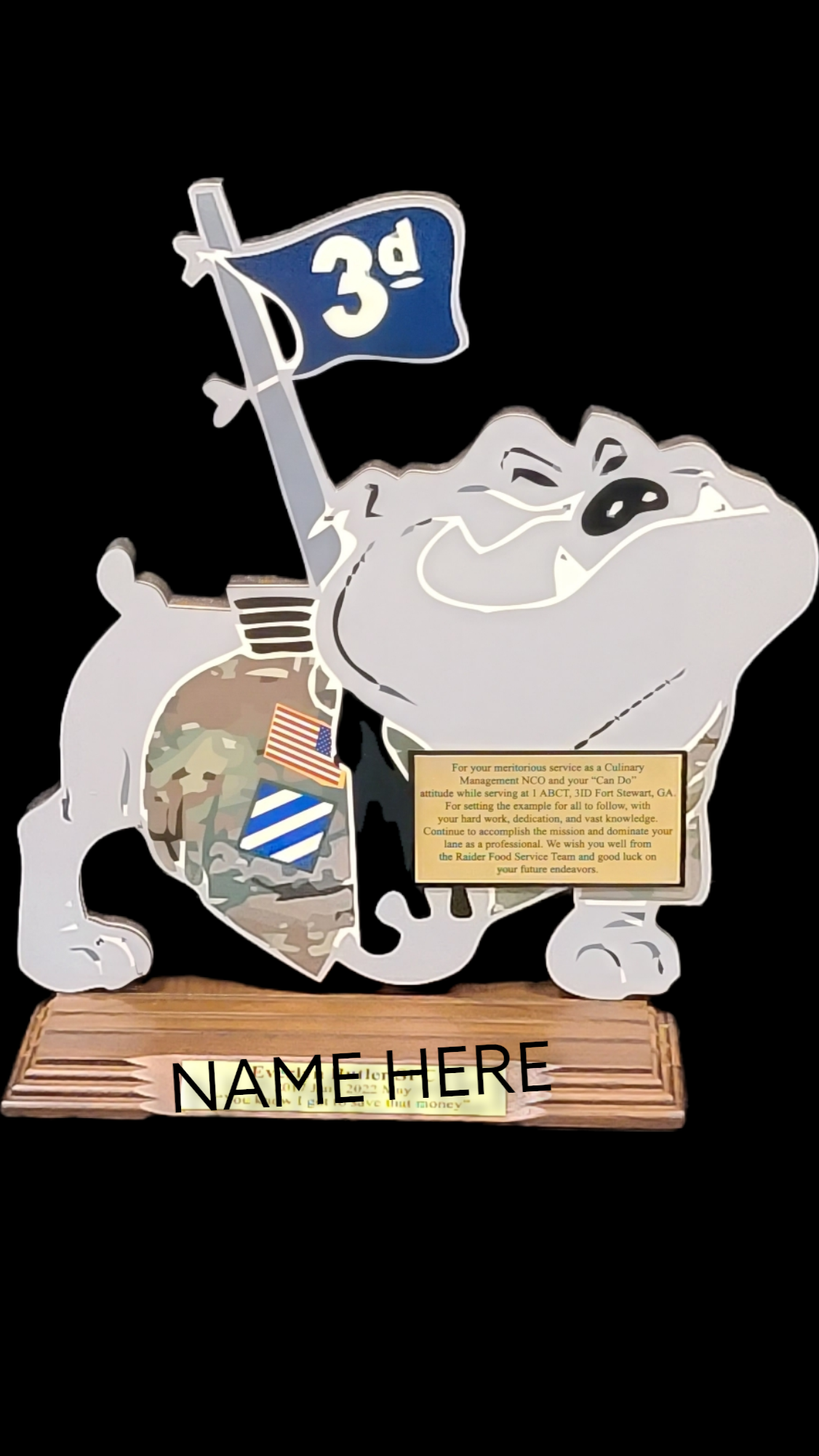 Bulldog Plaque on Coin Rack