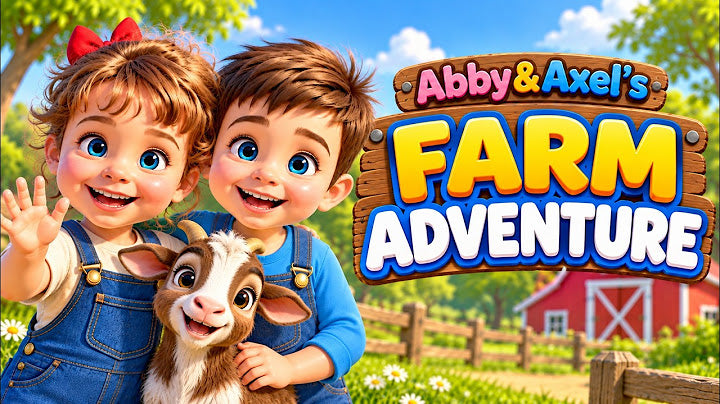 Abby and Axel with their farm animal friends
